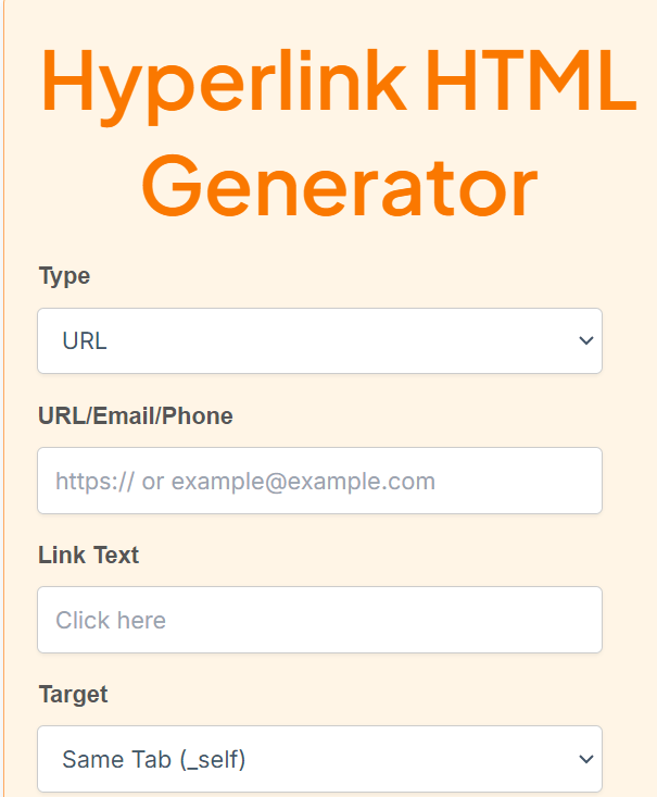 Hyperlink HTML Generator Online Free